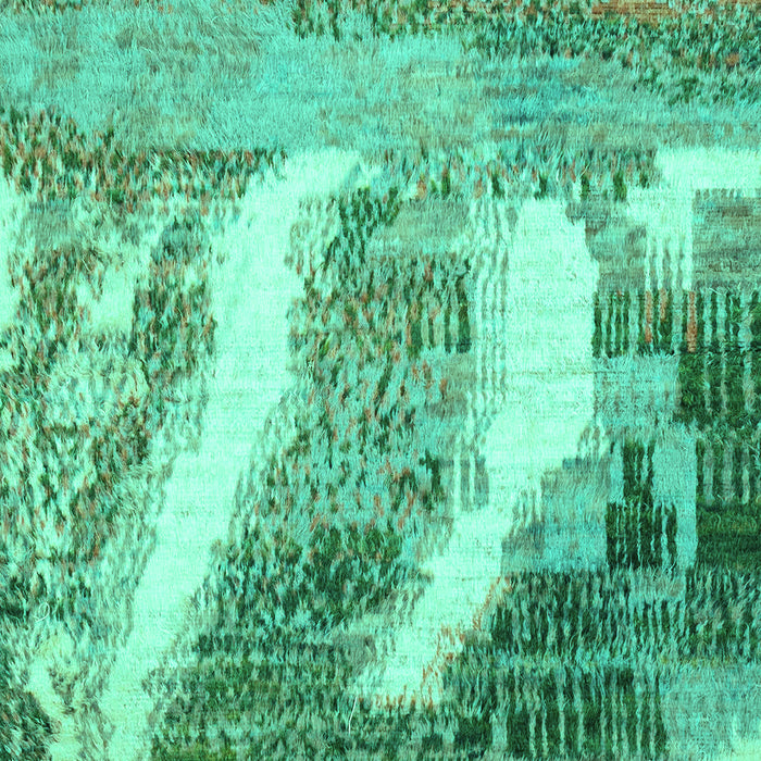 Machine Washable Abstract Turquoise Modern Area Rugs, wshabs2573turq