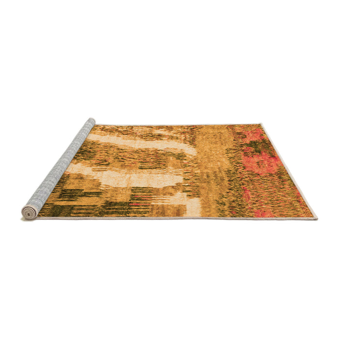 Sideview of Machine Washable Abstract Orange Modern Area Rugs, wshabs2573org