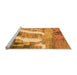 Sideview of Machine Washable Abstract Orange Modern Area Rugs, wshabs2573org