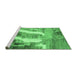 Sideview of Machine Washable Abstract Emerald Green Modern Area Rugs, wshabs2573emgrn