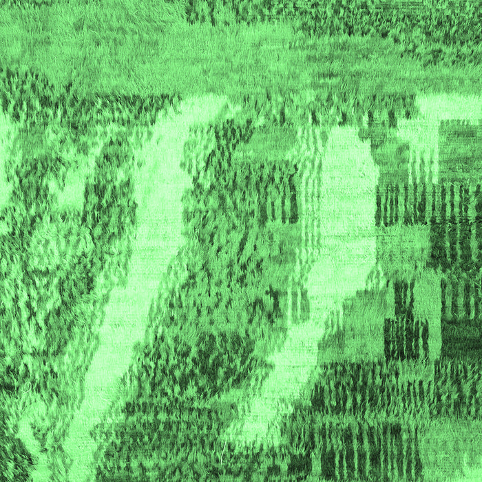 Machine Washable Abstract Emerald Green Modern Area Rugs, wshabs2573emgrn