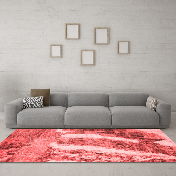 Modern Red Washable Rugs