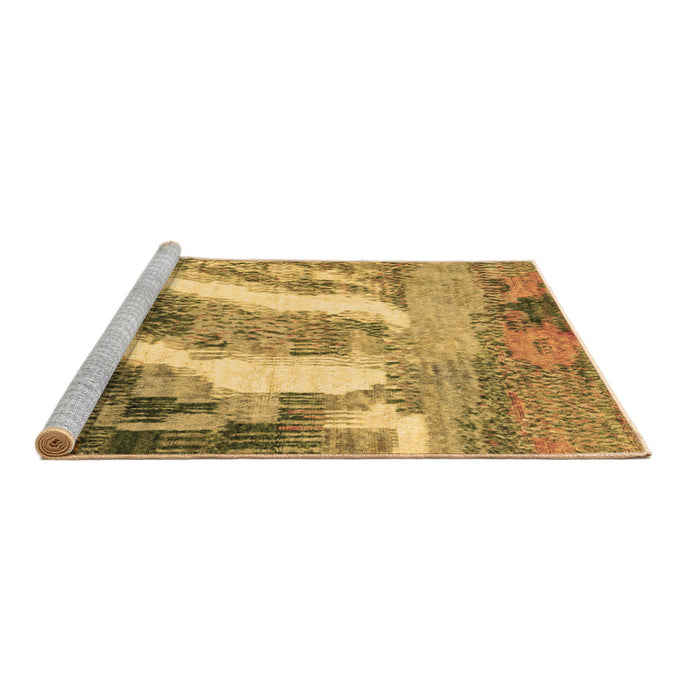 Sideview of Machine Washable Abstract Brown Modern Rug, wshabs2573brn
