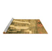 Sideview of Machine Washable Abstract Brown Modern Rug, wshabs2573brn