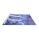 Sideview of Machine Washable Abstract Blue Modern Rug, wshabs2573blu