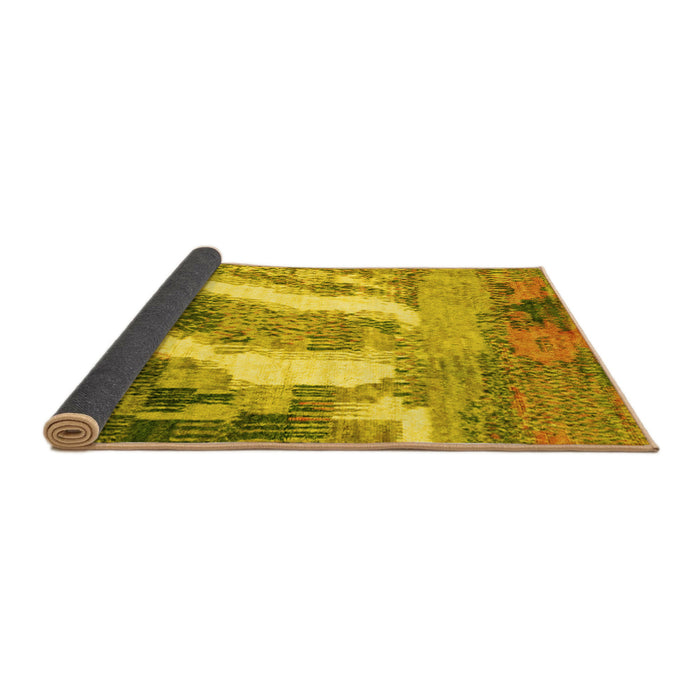 Sideview of Abstract Yellow Modern Rug, abs2573yw