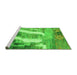 Sideview of Machine Washable Abstract Green Modern Area Rugs, wshabs2573grn