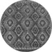 Round Machine Washable Abstract Gray Modern Rug, wshabs2574gry