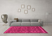 Machine Washable Abstract Pink Modern Rug in a Living Room, wshabs2574pnk