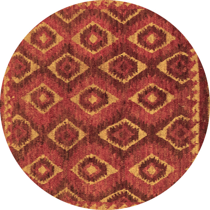 Round Abstract Brown Modern Rug, abs2574brn