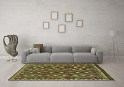 Machine Washable Abstract Turquoise Modern Area Rugs in a Living Room,, wshabs2574turq