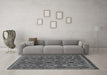 Machine Washable Abstract Gray Modern Rug in a Living Room,, wshabs2574gry