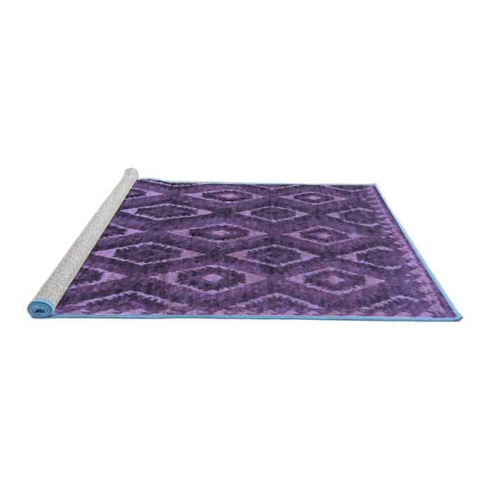 Sideview of Machine Washable Abstract Blue Modern Rug, wshabs2574blu