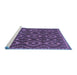 Sideview of Machine Washable Abstract Blue Modern Rug, wshabs2574blu