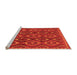 Sideview of Machine Washable Abstract Orange Modern Area Rugs, wshabs2574org