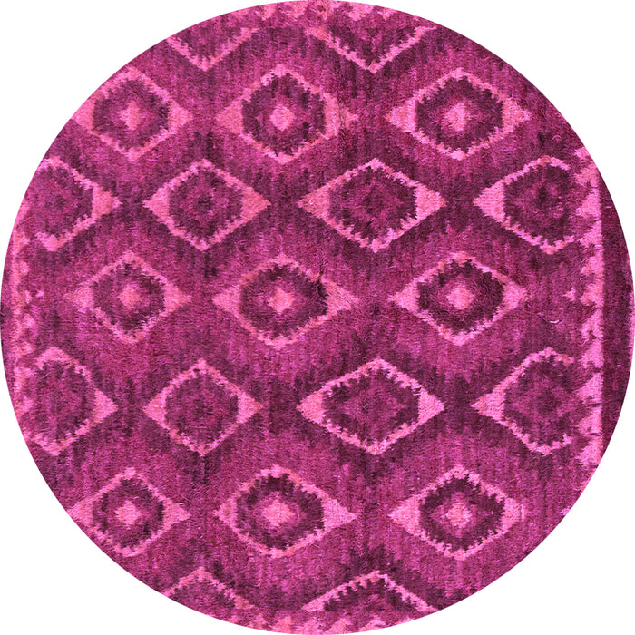 Round Abstract Purple Modern Rug, abs2574pur