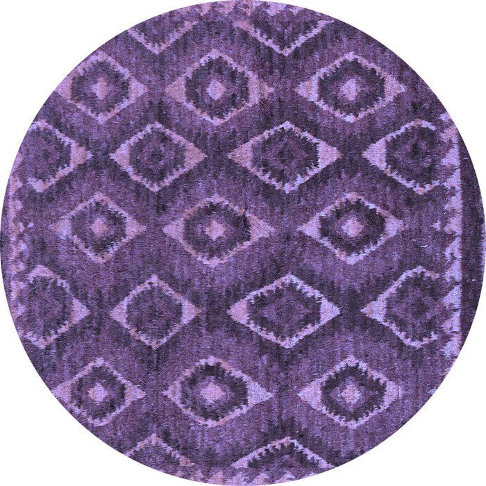 Round Abstract Blue Modern Rug, abs2574blu