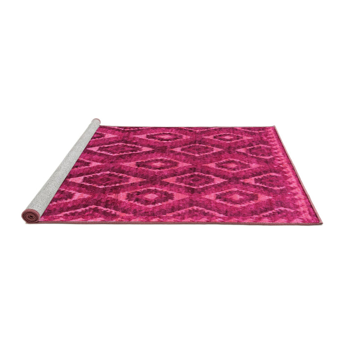 Sideview of Machine Washable Abstract Pink Modern Rug, wshabs2574pnk