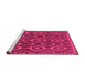 Sideview of Machine Washable Abstract Pink Modern Rug, wshabs2574pnk