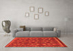 Machine Washable Abstract Orange Modern Area Rugs in a Living Room, wshabs2574org