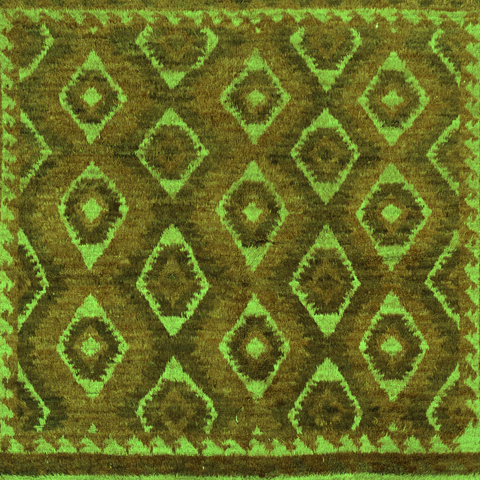 Square Machine Washable Abstract Green Modern Area Rugs, wshabs2574grn