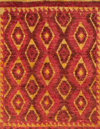 Machine Washable Abstract Orange Red Rug, wshabs2574