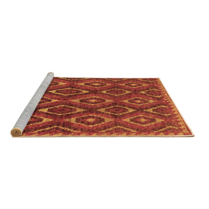 Sideview of Machine Washable Abstract Brown Modern Rug, wshabs2574brn
