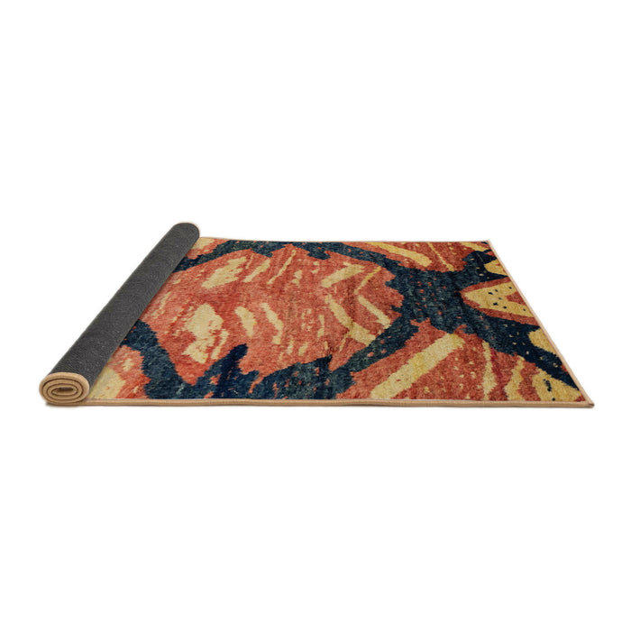 Sideview of Abstract Brown Red Modern Rug, abs2575