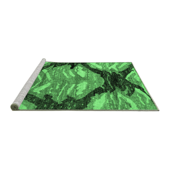 Sideview of Machine Washable Abstract Emerald Green Modern Area Rugs, wshabs2575emgrn