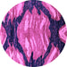 Round Abstract Purple Modern Rug, abs2575pur