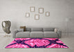 Machine Washable Abstract Pink Modern Rug in a Living Room, wshabs2575pnk