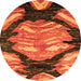 Round Abstract Orange Modern Rug, abs2575org