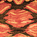 Square Machine Washable Abstract Orange Modern Area Rugs, wshabs2575org