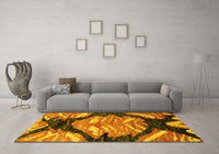 Machine Washable Abstract Yellow Modern Rug, wshabs2575yw