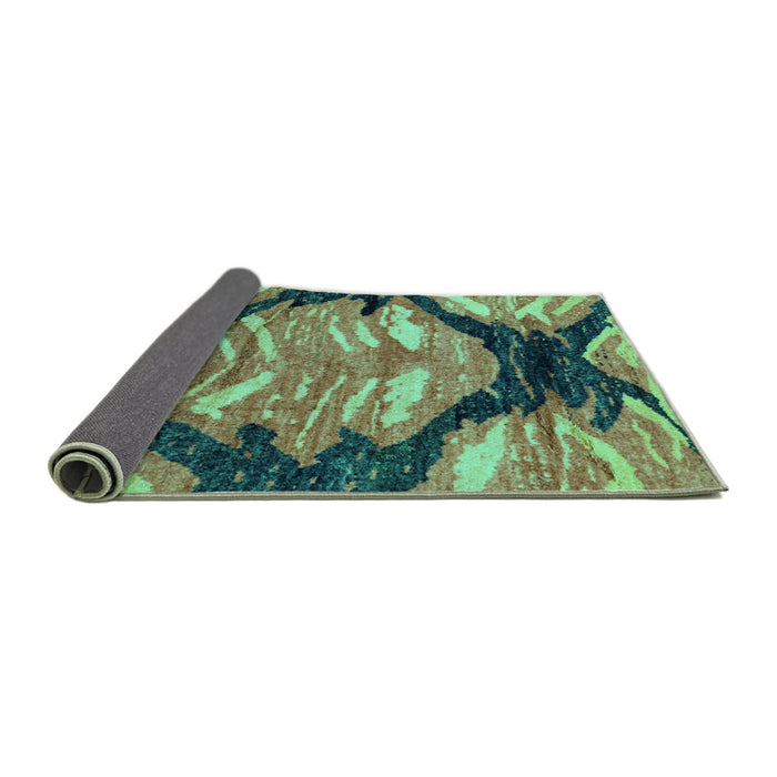 Sideview of Abstract Turquoise Modern Rug, abs2575turq