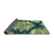 Sideview of Abstract Turquoise Modern Rug, abs2575turq