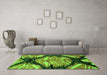 Machine Washable Abstract Green Modern Area Rugs in a Living Room,, wshabs2575grn