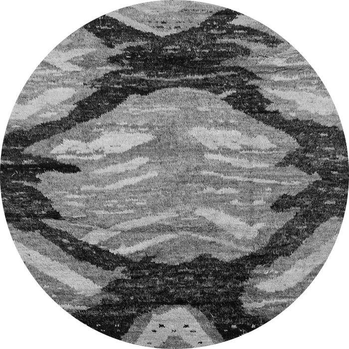 Round Machine Washable Abstract Gray Modern Rug, wshabs2575gry