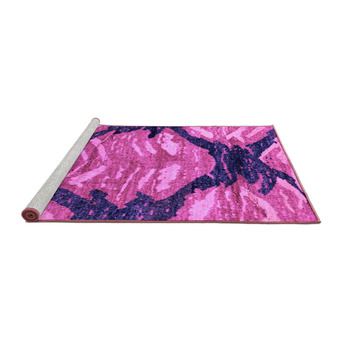 Sideview of Machine Washable Abstract Purple Modern Area Rugs, wshabs2575pur