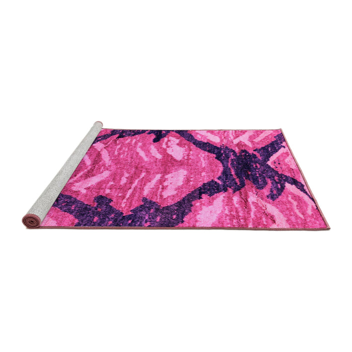 Sideview of Machine Washable Abstract Pink Modern Rug, wshabs2575pnk