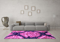 Machine Washable Abstract Purple Modern Rug, wshabs2575pur