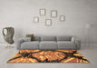 Machine Washable Abstract Brown Modern Rug in a Living Room,, wshabs2575brn