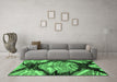 Machine Washable Abstract Emerald Green Modern Area Rugs in a Living Room,, wshabs2575emgrn