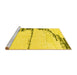 Sideview of Machine Washable Abstract Yellow Modern Rug, wshabs2576yw