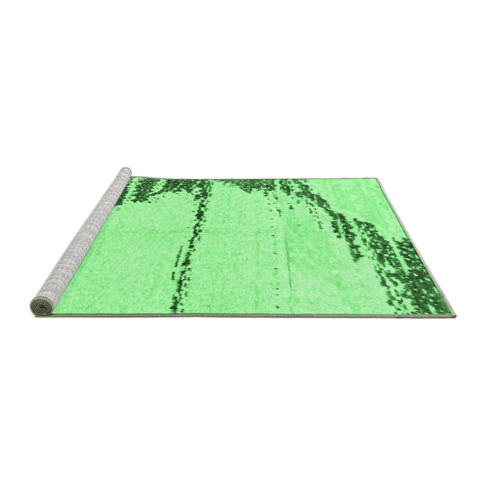 Sideview of Machine Washable Abstract Emerald Green Modern Area Rugs, wshabs2576emgrn