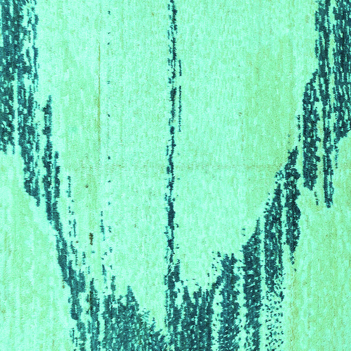 Square Machine Washable Abstract Turquoise Modern Area Rugs, wshabs2576turq