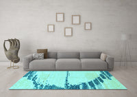 Machine Washable Abstract Light Blue Modern Rug, wshabs2576lblu