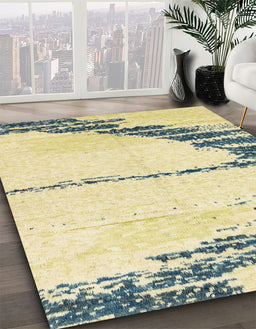 Abstract Brown Modern Rug in Family Room, abs2576
