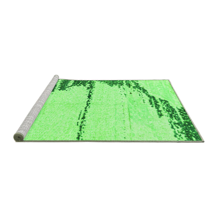 Sideview of Machine Washable Abstract Green Modern Area Rugs, wshabs2576grn