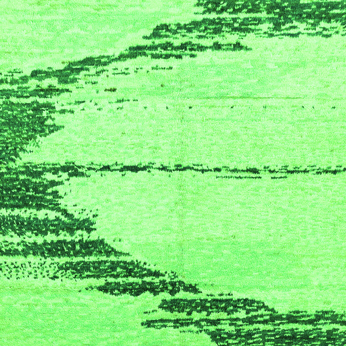 Square Machine Washable Abstract Green Modern Area Rugs, wshabs2576grn